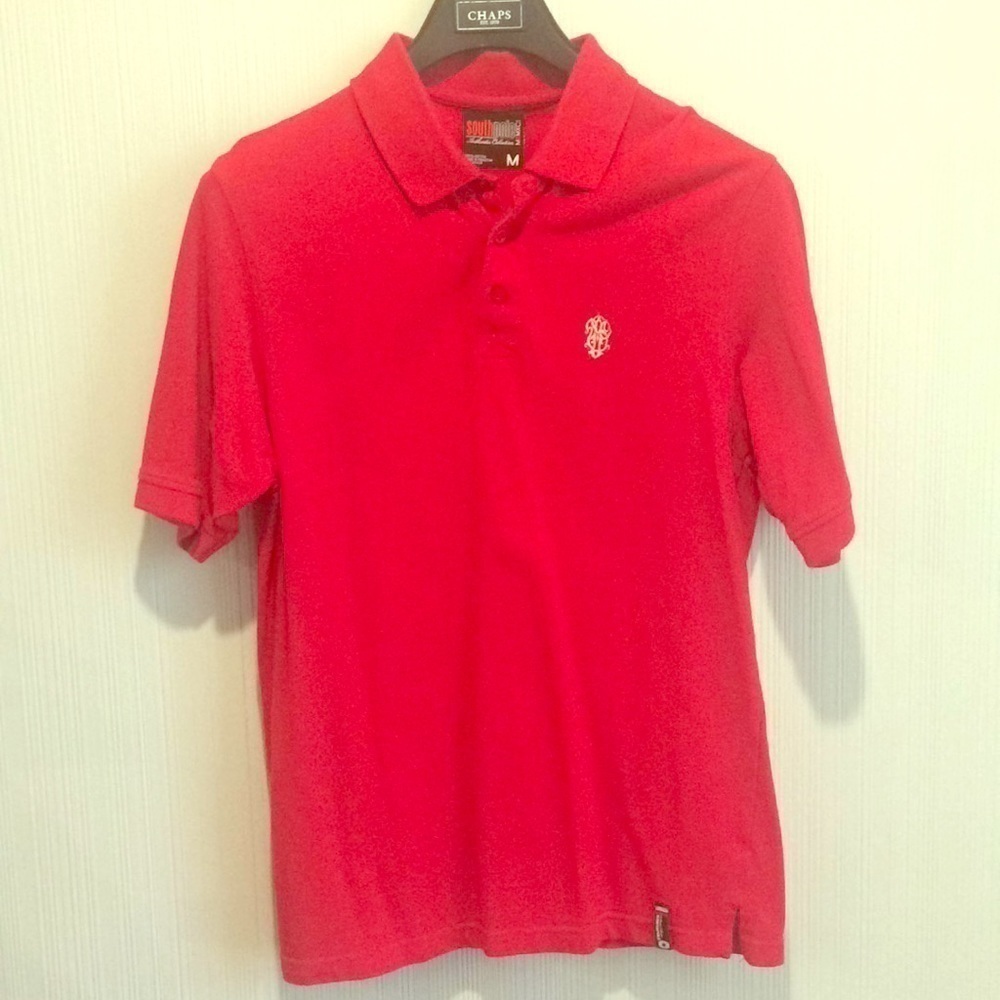 South Pole MMXCI Red Polo Shirt 100% Cotton Medium